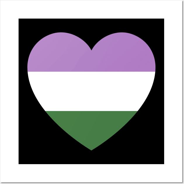 Gender Queer Flag Heart Wall Art by Dog & Rooster